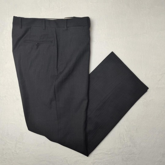 Canali Dress Pants Mens 34x29 50R Gray Wool Flat Front Business Slacks Tailored
